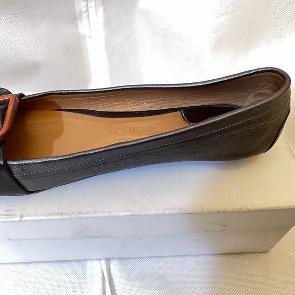 Chloe Gunmetal Leather Ballet Flats - Picture 5 of 6
